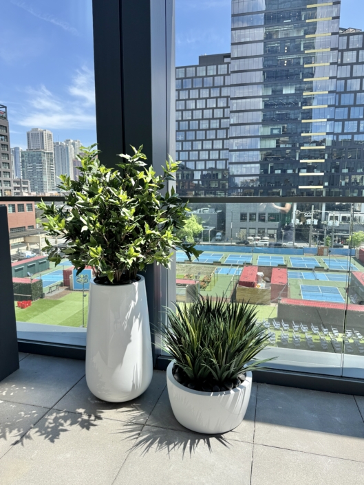 outdoor fake plants UV rated roof top plants the silk thumb patio commercial decor