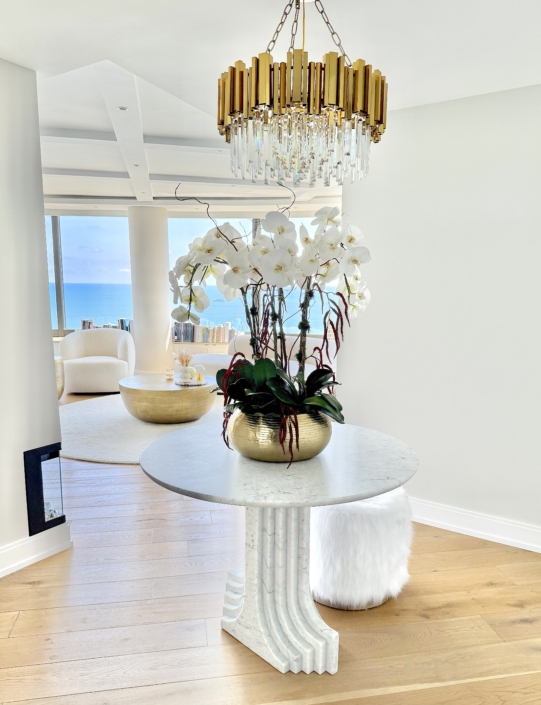 faux orchid centerpiece custom created by the silk thumb design