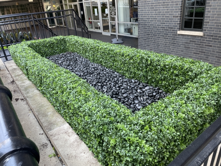boxwood hedge installation outdoor uv rated fake plants faux boxwood